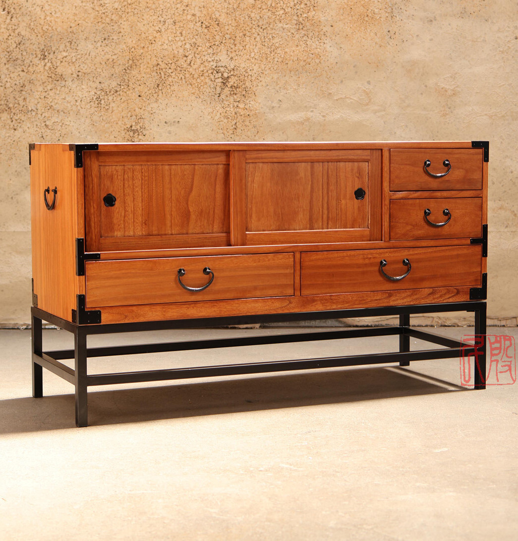 TaNs屋（タンス屋） Japanese Glass-Door Book Tansu — 8 Drawers